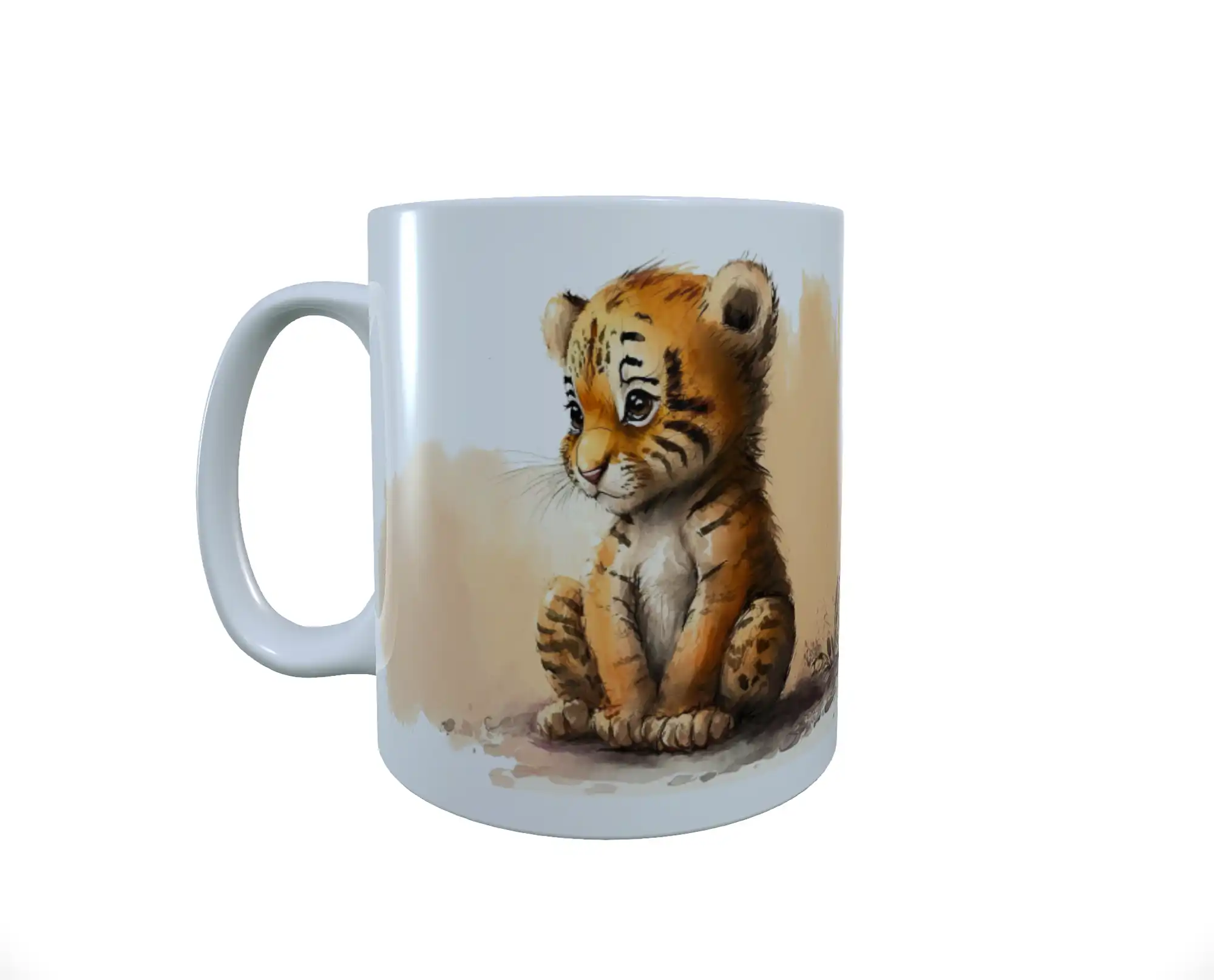 Tiger Ceramic Mug, Baby Tiger Mug, Tiger Latte Mug, Tiger Coffee